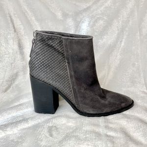 Steve Madden Boots Replay Grey Suede Stacked Heel Size 8